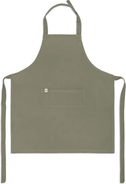 Walra Keukenschort Cook with Happiness - 75x90 - 100% Katoen - Legergroen