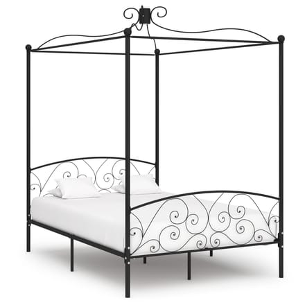 vidaXL - Hemelbedframe - metaal - zwart - 120x200 - cm