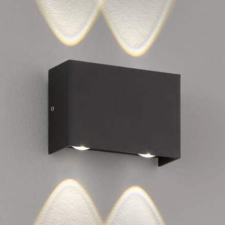 Fischer&honsel Buitenwandlamp Nairobi - Zwart - Warm Wit - 10w