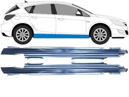 Volledige dorpel voor Opel Astra J 2009-2015 / Links + Rechts / Set