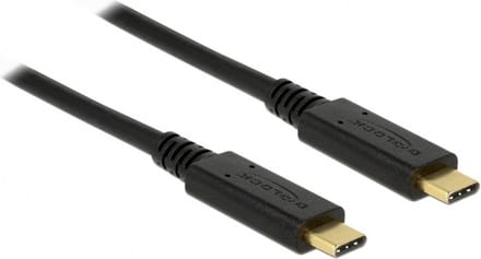 Premium USB-C naar USB-C kabel met E-Marker chip - USB3.2 (tot 10 Gbit/s) - PD tot 20V/3A - video tot 8K 30Hz / zwart - 1 meter