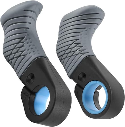 Fiets Handvatten - Duimsteun Grepen - Comfortabel Fietsen - Ergonomisch Ontwerp - 95mm Lengte - Grijs