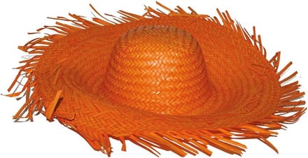 Stro hoed Aloha oranje