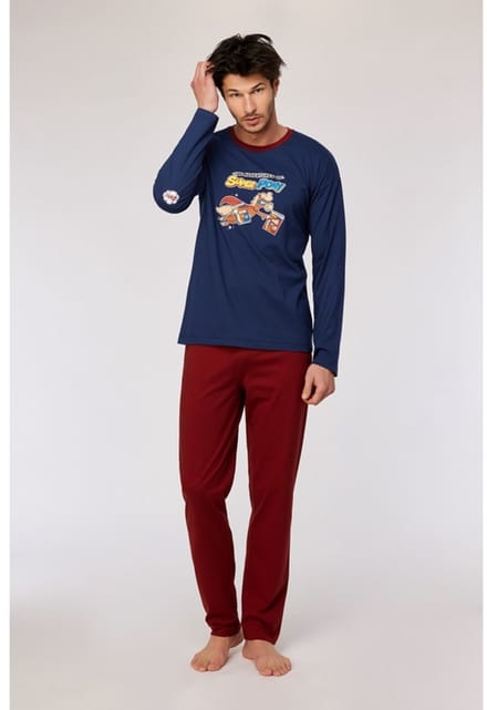Woody - Jongens/Heren Pyjama - Donkerblauw Pony - M