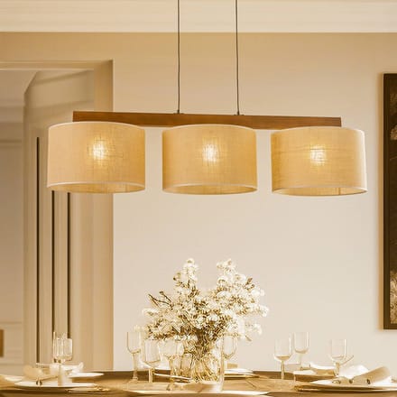 TK Lighting Hanglamp Jute, 3-lamps, balk