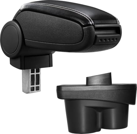 Armsteun-Opel Corsa E-11-2014-kunstleer-zwart+wit stiksel