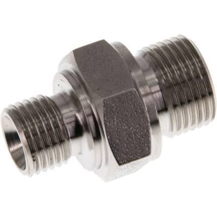 G 3/8'' x G 1/4'' RVS Borstnippel 400 Bar - Hydrauliek