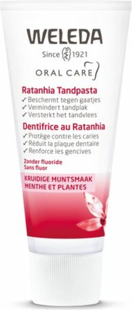WELEDA - Tandpasta Ratanhia - 4 x 75 ml - Voordeelverpakking