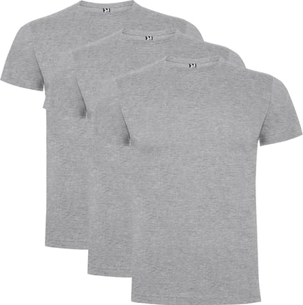 3 Pack Roly Atomic Basic T-Shirt 100% biologisch katoen Ronde hals Grijs Maat M