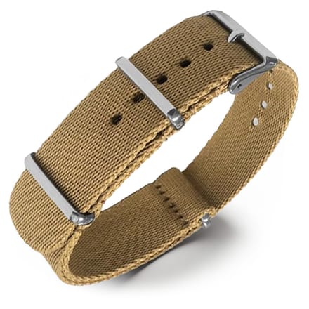 Seatbelt NATO Horlogeband Deluxe Nylon Strap Zand 18mm