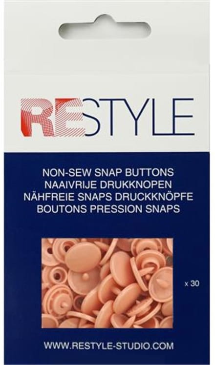 Naaivrije plastic drukknopen 12,4 mm, 30 stuks
