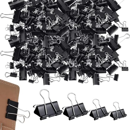 Solidchoice - 180 Stuks Metalen Foldback Klemmen in Diverse Maten
