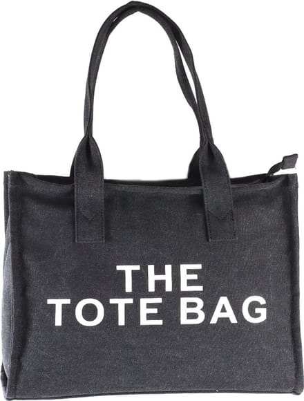Giuliano canvas shopper 'The Tote Bag' - Zwart - Dames - Ruim