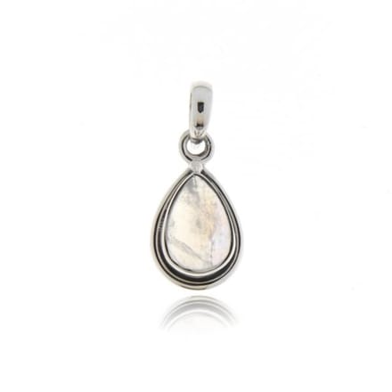 SilverGems Zilveren hanger met Regenboog Maansten edelsteen