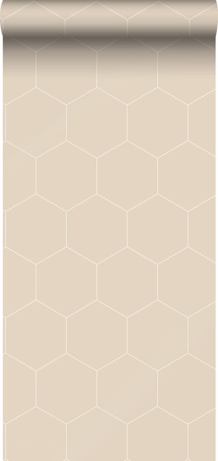 ESTAhome behang hexagon beige - 53 cm x 10.05 m - 139552