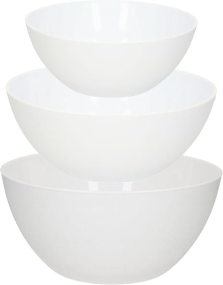 Plasticforte voedsel serveer schalen set - 7x stuks - kunststof - wit