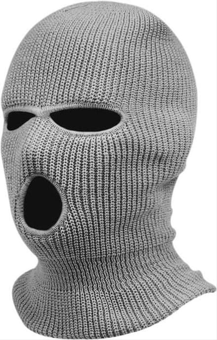 CHPN - Bivakmuts - Bivak muts - Muts - Gezichtsmuts - Grijs - One Size - Elastisch - Motor-3 gaats-Face Mask - Balaclava - Universeel