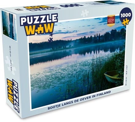 Puzzel Bootje langs de oever in Finland - Legpuzzel - Puzzel 1000 stukjes volwassenen