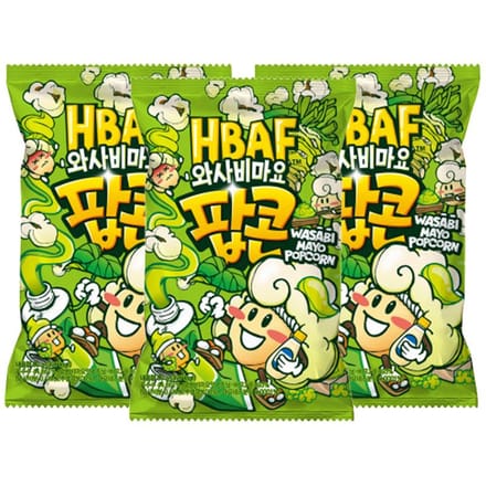 Popcorn assaisonné HBAF 17 saveurs, 80 g (18 Options) Wasabi Mayo x 3PCS black