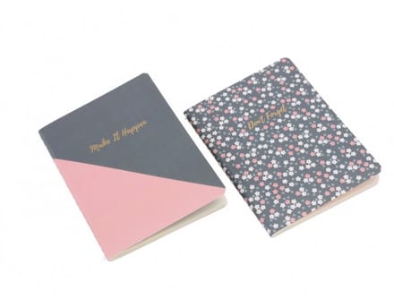 "CGB GIFTWARE WILLOW & ROSE Notebooks - Make It Happen and Don’t Forget (Pack of 2) 14 cm x 10.5 cm x 0.5 cm (A6 Size) "