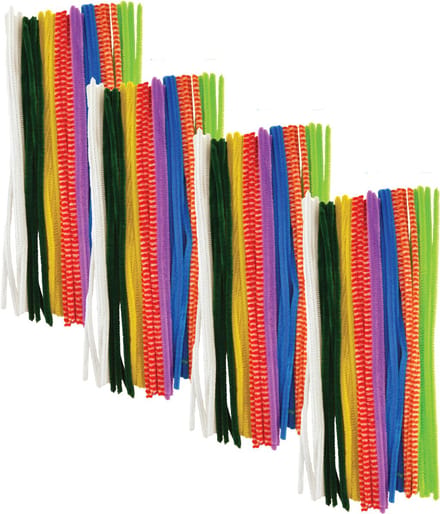 Chenille draad - 120x - gekleurd - 30 cm - hobby/knutsel materialen - hobbydraad - Chenilledraad