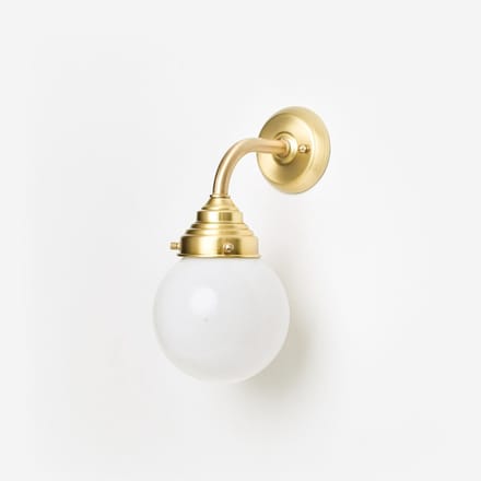 Wandlamp Bol Ø 15 Curve Messing - Art Deco Trade