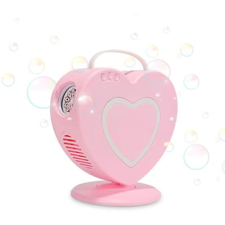Elektrische bubbelmachine voor bruiloftsfeest in de buitenlucht Interactieve hartvormige oplaadbare batterij roze