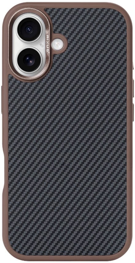 Rixus Mag Carbon With MagSafe For Apple iPhone 16 Plus Brown