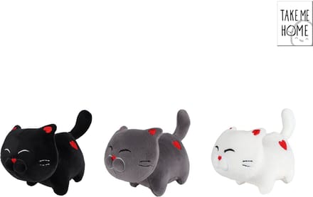 Take Me Home knuffel kat pluche 16cm meerkleurig speelgoed.