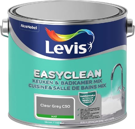 Levis - Easyclean Keuken & Badkamer Mix - Clear Grey C50 - Mengverf - 2,5 L