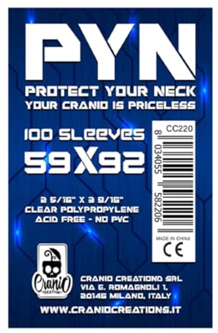 100 PYN Sleeves 59 x 92 voor Spelers