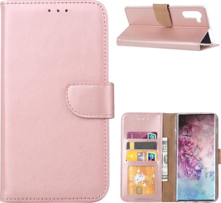 Bookcase Geschikt voor: Samsung Galaxy Note 10 - Rose Goud - portemonnee hoesje
