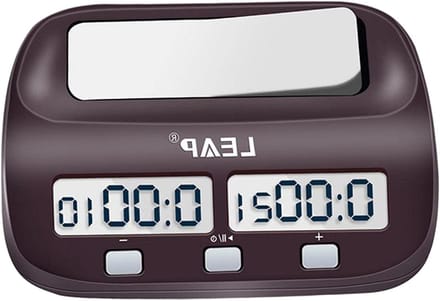 Digitale Schaakklok - Timer Schaken - Wedstrijd Tellen - Groot LCD Scherm - 140x40x95mm - Wijnrood