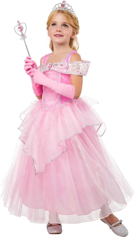 Pink Princess Kinderkostuum - Rubies - Maat 7-8 Jaar