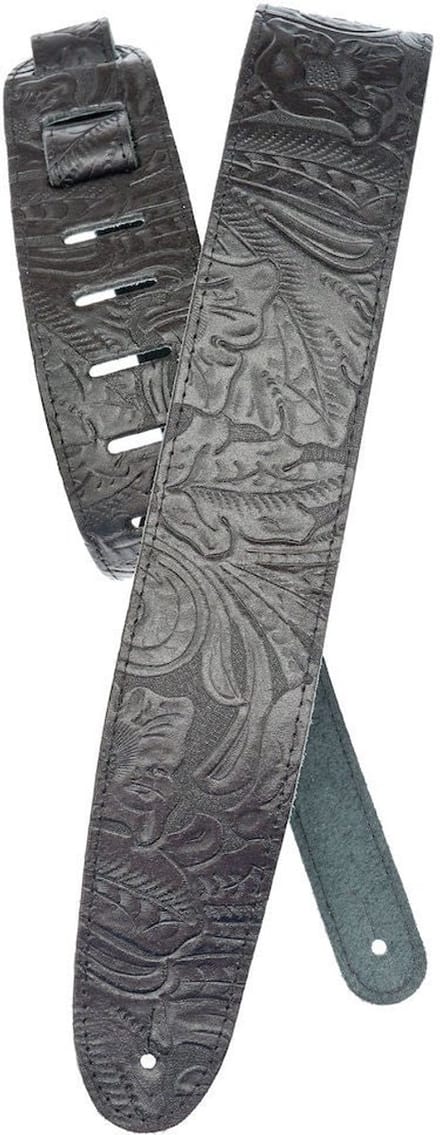 D'Addario 25LE00 gitaarband zwart leer met reliëf