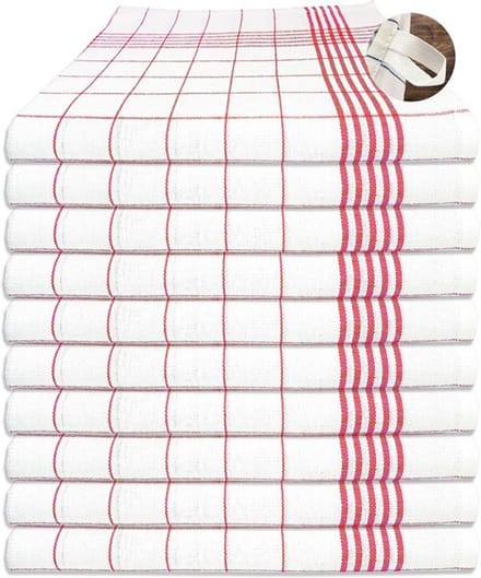 Allecto - Theedoeken - Keukenhanddoek - 100 Katoen - Rood Wit Geruit