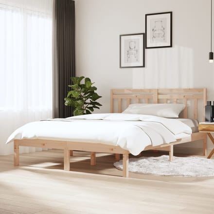 vidaXL - Bedframe - massief - hout - 150x200 - cm