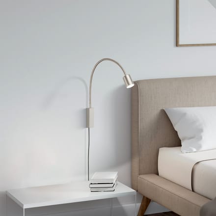 FISCHER & HONSEL Wandlamp Justi, nikkelkleurig, hoogte 52 cm, metaal