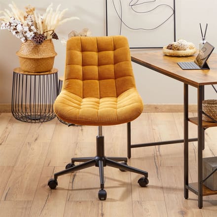 Draaistoel VASILO met corduroy - Geel
