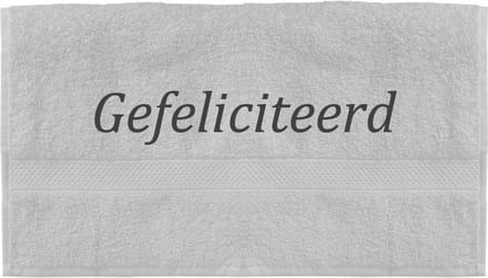 Handdoek - Gefeliciteerd - 100x50cm - Wit