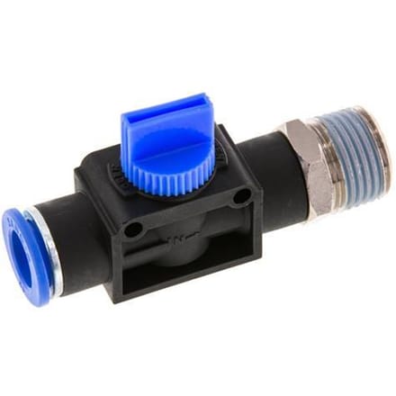 12 mm - R1/2'' Kunststof/Messing 3/2-Weg Handafsluiter Ontluchting aan Draadzijde
