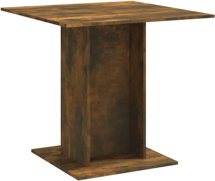 Eettafel - Eetkamertafel dinertafel - Dagelijks dineren - Stabiel tafelblad vierkante basis - 80x80x75 cm - Gerookt eiken