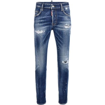 Dsquared2 Super Twinky Jean Reinforced Worn Denim Wash Blue Jeans