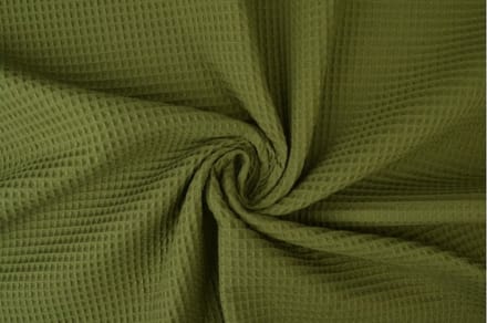 Wafelstof - 1 meter - Per meter - Mosgroen - 150cm breed