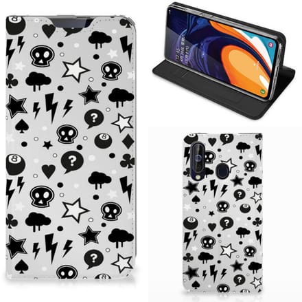 Standcase Hoesje voor Mobiel BookCase Samsung Galaxy A60 Silver Punk