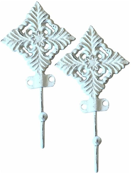 Wandhaak Kapstok Kapstokhaak - Wit - 16 x 8.5 x 4.5 cm - 2 Stuks