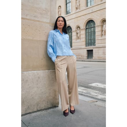 Stoffen broek van viscosemix met persplooien, model 'Nila Roy'
