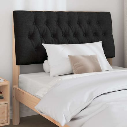 vidaXL - Gestoffeerd - hoofdbord - Zwart - 100 - cm - Massief - grenenhout