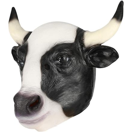 Masques de vache noir et blanc, masques d'animaux amusants One size fits all adults noir