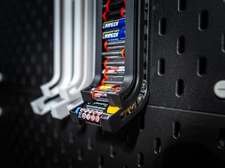 Batterijhouder - Batterij Organizer - Thuis Organiseren - 3D Geprint Ontwerp - Grote Capaciteit - Wit